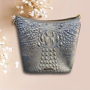 NWT Brahmin Katie Crossbody Eggshell Melbourne Croc Embossed Leather Handbag